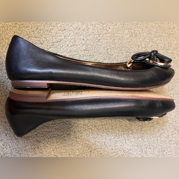 Jeffrey Campbell Bow Ballet Flat Shoes Leather Slip On Ribbon Gold 2 Ring Kawaii - Picture 10 of 11